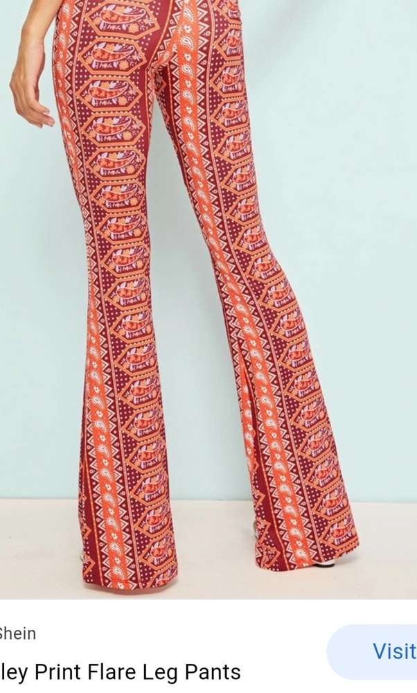 APII Paisly Print Flare Leg Boho Pants Size L